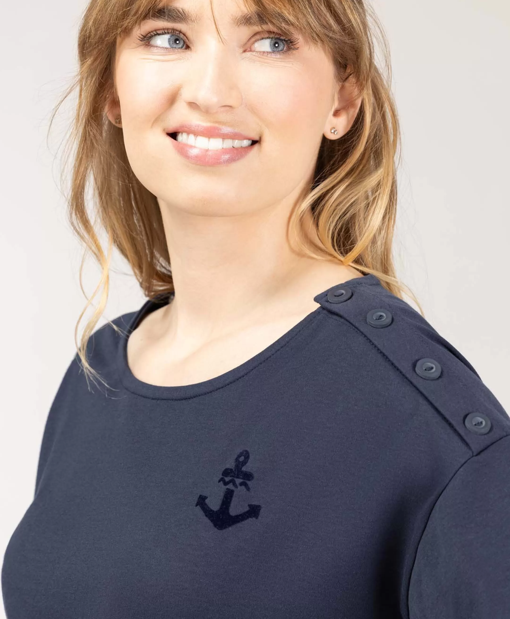 Terre de Marins TEE SHIRT ML INDIGO MERITAGE Cheap