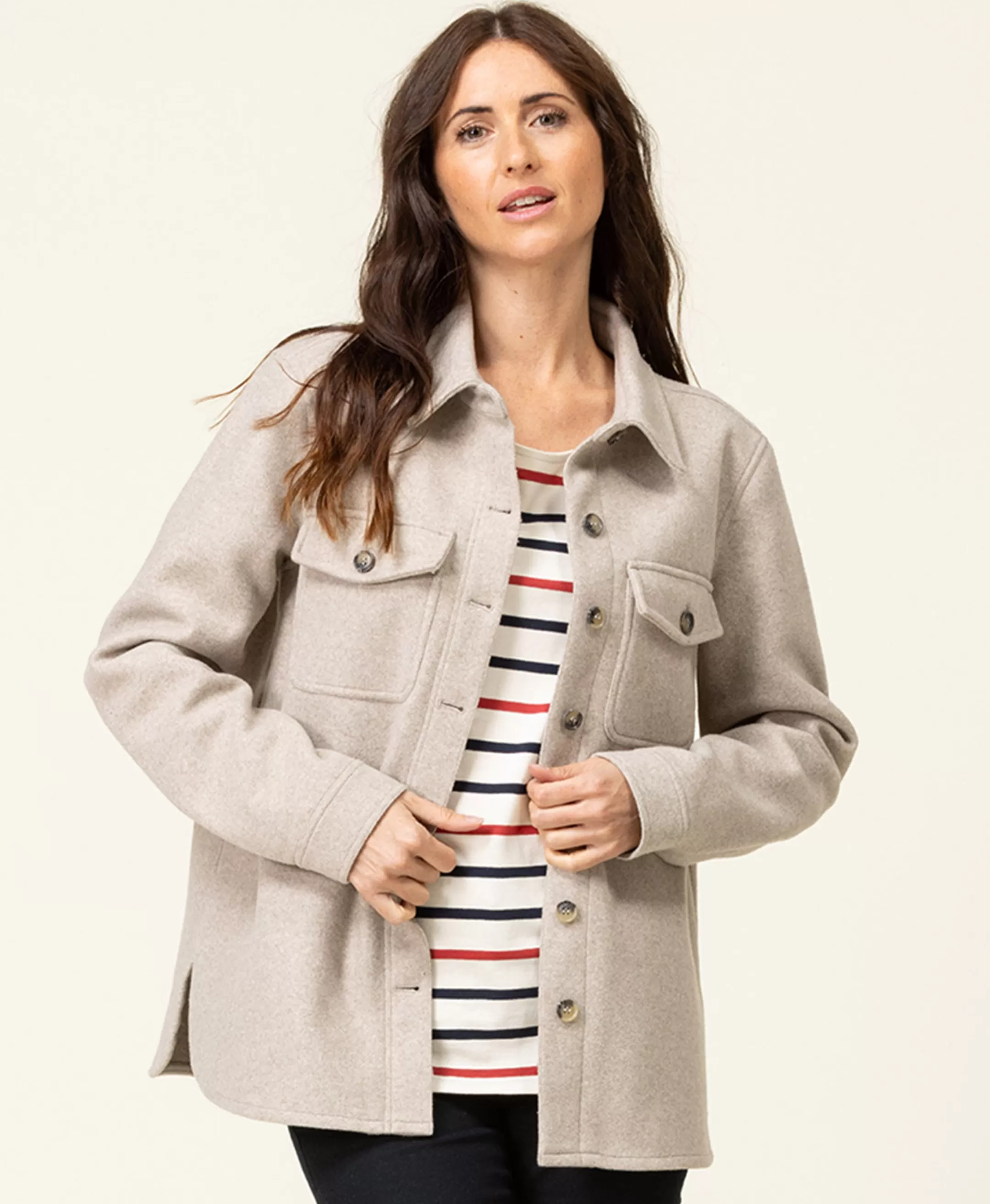 Terre de Marins VESTE ML BEIGE CHINE VERDIE Shop