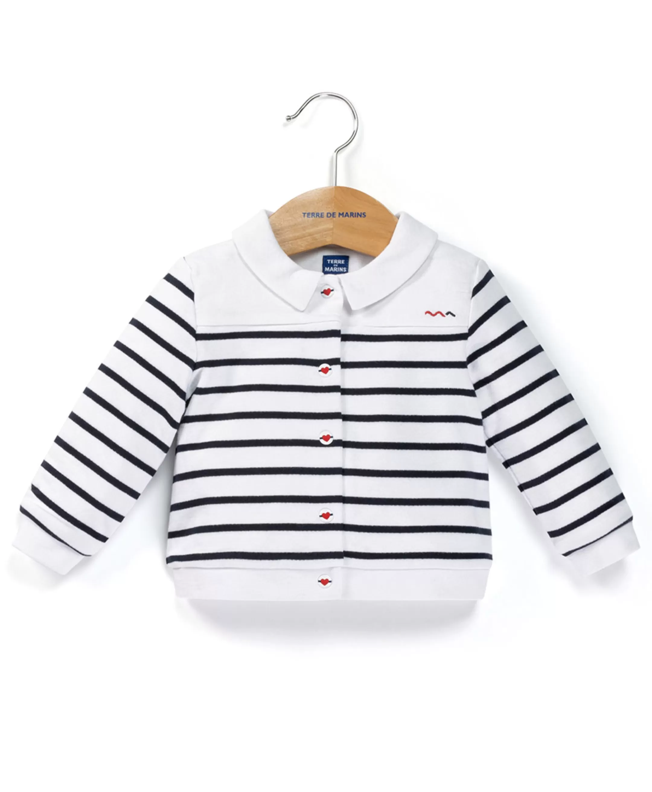 Terre de Marins VESTE ML FOND BLANC RAYE INDIGO SARADI Shop