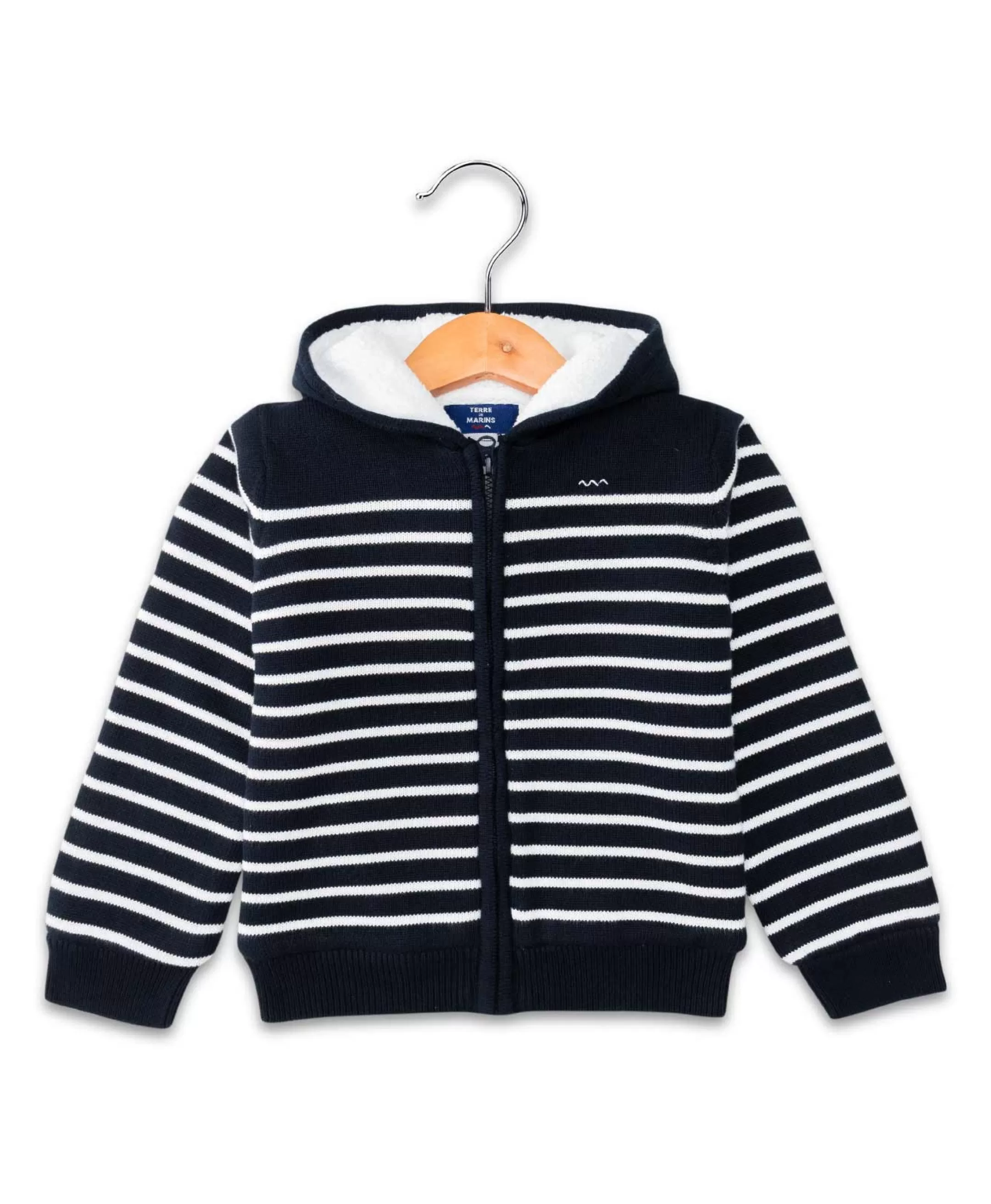 Terre de Marins VESTE ML FOND INDIGO RAYE BLANC VRAYE Discount